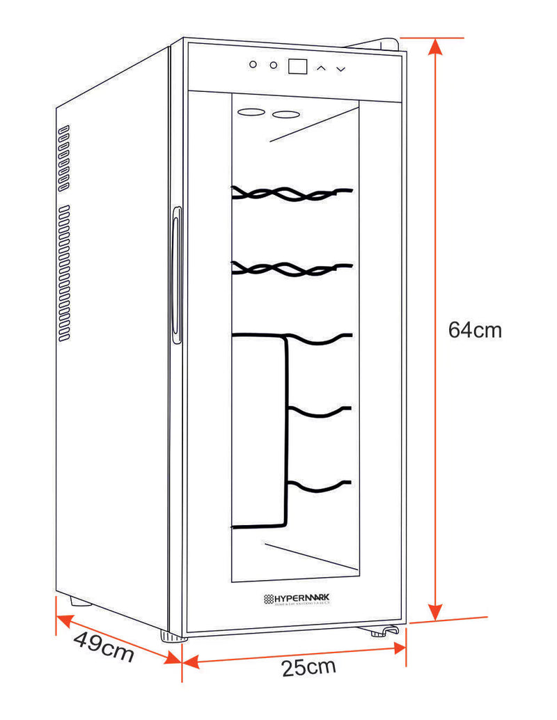 Enfriador de Vinos Hypermark HM0026CV - Capacidad 12 Botellas