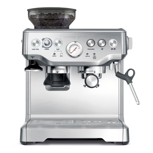 Cafetera Eléctrica Express Pro en Acero Inoxidable con Molinillo, 2 L, 127 V y 220 V