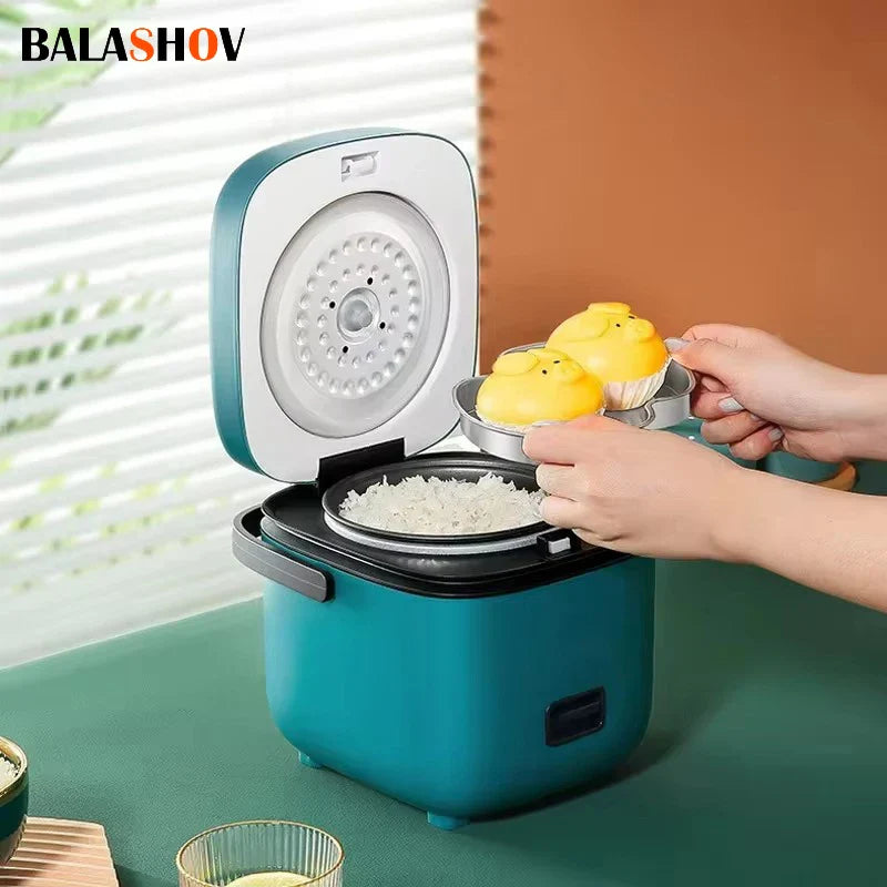 Mini fogão de arroz automático, máquina de cozinhar elétrica, fogão de arroz pequeno, cozinha doméstica, 1-2 pessoas, 1.2L