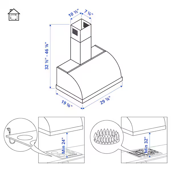 Campana Extractora de Pared - Negra: